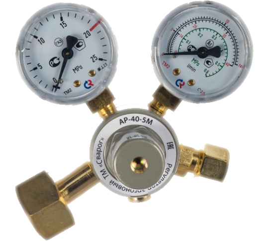 Регулятор аргоновый Сварог АР-40-5М (ArR-137A-FG), манометр с поверкой